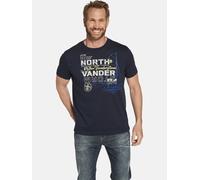 Rundhalsshirt JAN VANDERSTORM "T-Shirt FRIMANN", Herren, Gr. XL, blau (dunkelblau), Obermaterial: 100% Baumwolle CO., comfort fit normal, Rundhals, Shirts Rundhalsshirt (48351659-XL) dunkelblau
