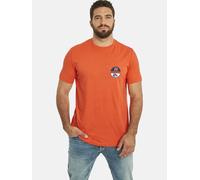 Rundhalsshirt JAN VANDERSTORM "T-Shirt GARMANN", Herren, Gr. XXL, orange, Obermaterial: 100% Baumwolle CO., Casual, comfort fit normal, Rundhals, Shirts Rundhalsshirt, mit Segelaufdruck (82204032-XXL)