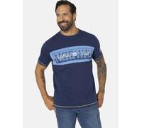 Rundhalsshirt JAN VANDERSTORM "T-Shirt MATTGUR", Herren, Gr. XXL, blau (dunkelblau), Obermaterial: 100% Baumwolle CO., Shirts Rundhalsshirt (69220045-XXL) dunkelblau