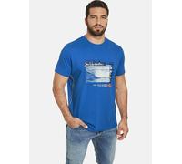 Rundhalsshirt JAN VANDERSTORM "T-Shirt PITTER", Herren, Gr. XL, blau (royal blau), Obermaterial: 100% Baumwolle CO., Casual, comfort fit normal, Rundhals, Shirts Rundhalsshirt, mit Ozeanmotiv (1500686