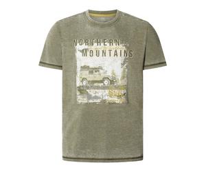 Rundhalsshirt JAN VANDERSTORM "T-Shirt RASIK", Herren, Gr. L, grün (oliv), Obermaterial: 60% Baumwolle CO. 40% Polyester COOLMAX PES(Coolmax)., Shirts Rundhalsshirt (28494044-L) oliv