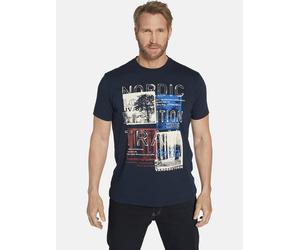 Rundhalsshirt JAN VANDERSTORM "T-Shirt TANDRUP", Herren, Gr. L, blau (dunkelblau), Obermaterial: 100% Baumwolle CO., comfort fit normal, Rundhals, Shirts Rundhalsshirt (45940255-L) dunkelblau
