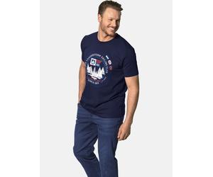 Rundhalsshirt JAN VANDERSTORM "T-Shirt TERNO", Herren, Gr. 6XL, blau (dunkelblau), Obermaterial: 100% Baumwolle CO., comfort fit normal, Rundhals, Shirts Rundhalsshirt (53414731-6XL) dunkelblau