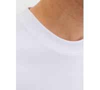 Rundhalsshirt "JJEBARRON TEE SS O-NECK LN PLS", Herren, Gr. 3XL, weiß, Jersey, Obermaterial: 52% Baumwolle, 31% Polyester, 17% Elastomultiester, JACK & JONES PLUSSIZE, unifarben, relaxed fit normal, R