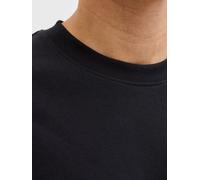 Rundhalsshirt "JJEBARRON TEE SS O-NECK LN PLS", Herren, Gr. 4XL, schwarz, Jersey, Obermaterial: 52% Baumwolle, 31% Polyester, 17% Elastomultiester, JACK & JONES PLUSSIZE, unifarben, relaxed fit normal