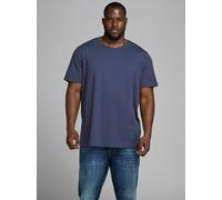 JACK & JONES Herren T-Shirt JJEORGANIC Basic - Slim Fit Plussize XXL-8XL Cotton, Größe:5XL, Farbe:Navy Blazer 12158482