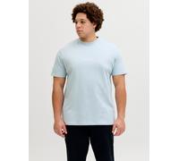Rundhalsshirt "JJESOHO TEE SS CREW NECK NOOS PLS", Herren, Gr. 3XL, celestial blau, Jersey, Obermaterial: 100% Baumwolle, JACK & JONES PLUSSIZE, bedruckt, regular fit normal, Rundhals, Shirts Rundhals