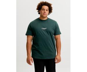 Rundhalsshirt "JJESOHO TEE SS CREW NECK NOOS PLS", Herren, Gr. 4XL, scarab, Jersey, Obermaterial: 100% Baumwolle, JACK & JONES PLUSSIZE, bedruckt, regular fit normal, Rundhals, Shirts Rundhalsshirt, B