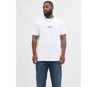 Rundhalsshirt "JJESOHO TEE SS CREW NECK NOOS PLS", Herren, Gr. 5XL, weiß, Jersey, Obermaterial: 100% Baumwolle, JACK & JONES PLUSSIZE, bedruckt, regular fit normal, Rundhals, Shirts Rundhalsshirt, Bau