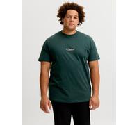 Rundhalsshirt "JJESOHO TEE SS CREW NECK NOOS PLS", Herren, Gr. 6XL, scarab, Jersey, Obermaterial: 100% Baumwolle, JACK & JONES PLUSSIZE, bedruckt, regular fit normal, Rundhals, Shirts Rundhalsshirt, B