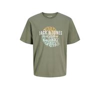 Rundhalsshirt "JJGRADIENT PRINT TEE SS CREW NECK PLS", Herren, Gr. 5XL, vetiver, Jersey, Obermaterial: 100% Baumwolle, JACK & JONES PLUSSIZE, bedruckt, regular fit, Rundhals, Shirts Rundhalsshirt (499