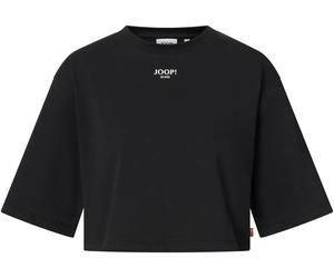Rundhalsshirt JOOP JEANS "Taky", Damen, Gr. L, schwarz, Single Jersey, Obermaterial: 100% Baumwolle, unifarben, lässig geschnitten, Rundhals, weit abgesteppte Kante, Shirts Rundhalsshirt, in Cropped-L