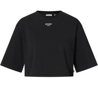 Rundhalsshirt JOOP "Taky", Damen, Gr. L, schwarz, Single Jersey, Obermaterial: 100% Baumwolle, unifarben, lässig geschnitten, Rundhals, weit abgesteppte Kante, Shirts Rundhalsshirt, in Cropped-Länge (