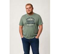Rundhalsshirt LERROS "Baumwoll-T-Shirt mit lässigem Logo-Print in großen Größen", Herren, Gr. 3XL, basil grün, 100% Baumwolle, Rundhals, Shirts Rundhalsshirt (78363601-XXXL) basil grün