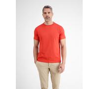 Rundhalsshirt LERROS, Herren, Gr. M, rot (scandinavian rot), Single Jersey, Obermaterial: 100% Baumwolle, unifarben, regular fit taillenbedeckt, Rundhals, Shirts Rundhalsshirt, mit Logo Stickerei (744