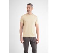 Rundhalsshirt LERROS, Herren, Gr. M, weiß (foam weiß), Single Jersey, Obermaterial: 100% Baumwolle, unifarben, regular fit taillenbedeckt, Rundhals, Shirts Rundhalsshirt, mit Logo Stickerei (98088252-