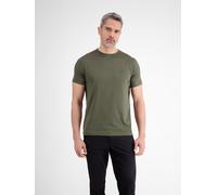 Rundhalsshirt LERROS, Herren, Gr. XL, grün (nordic olive), Single Jersey, Obermaterial: 100% Baumwolle, unifarben, regular fit taillenbedeckt, Rundhals, Shirts Rundhalsshirt, mit Logo Stickerei (17603