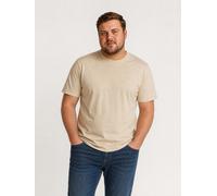 Rundhalsshirt LERROS "Sommerliches T-Shirt mit O-Neck in großen Größen", Herren, Gr. 4XL, beige (gravel beige), 100% Baumwolle, Rundhals, Shirts Rundhalsshirt (24717201-4XL) gravel beige