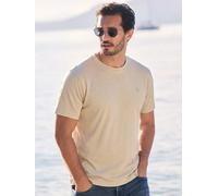 LERROS T-Shirt aus Baumwoll-Leinen-Mix in moderner 2-Tone-Optik - Gravel Beige XXXL