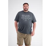 LERROS T-Shirt aus reiner Baumwolle mit Slogan-Print, große Größen - Lava Grey 4XL