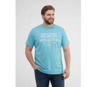 LERROS T-Shirt aus reiner Baumwolle mit Slogan-Print, große Größen - Reef Blue 5XL