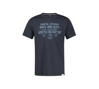 Rundhalsshirt LERROS "T-Shirt aus reiner Baumwolle mit Slogan-Print, große Größen", Herren, Gr. 3XL, classic navy, 100% Baumwolle, Rundhals, Shirts Rundhalsshirt (15575051-XXXL) classic navy
