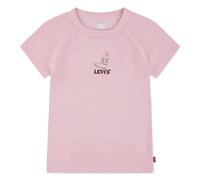 Rundhalsshirt LEVI'S KIDS "LVG COLOR BLOCK RAGLAN", Mädchen, Gr. 12 (152), rosa (crystal rose), Feinripp, Obermaterial: 69% Polyester, 27% Baumwolle, 4% Elasthan, Rundhals, Raglanärmel, Shirts Rundhal