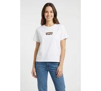 Rundhalsshirt LEVI'S PLUS "LSE_ PL PERFECT TEE", Damen, Gr. XL (46/48), weiß (lse_batwing leopard), Single Jersey, Obermaterial: 100% Baumwolle, bedruckt, Basic, Rundhals, Shirts Rundhalsshirt, aus Ba