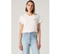 Rundhalsshirt LEVI'S "THE PERFECT TEE", Damen, Gr. L, weiß (lse the perfect tee lse_bw mini flowers hellweiß), Jersey, Obermaterial: 100% Baumwolle, figurbetont hüftlang, Rundhals, Shirts Rundhalsshir