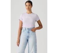 Rundhalsshirt LEVI'S "THE PERFECT TEE", Damen, Gr. M (38), lila (serif stud outline lavender blau), Jersey, Obermaterial: 100% Baumwolle, figurbetont hüftlang, Rundhals, Shirts Rundhalsshirt, mit Logo