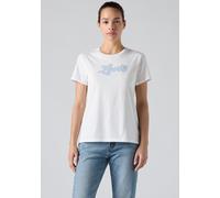Rundhalsshirt LEVI'S "THE PERFECT TEE", Damen, Gr. M (38), weiß (rhinestone levis weiß), Jersey, Obermaterial: 100% Baumwolle, kontrastfarbene Details, figurbetont hüftlang, Rundhals, Shirts Rundhalss