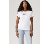 Rundhalsshirt LEVI'S "THE PERFECT TEE", Damen, Gr. M (38), weiß (serif stud outline hellweiß), Jersey, Obermaterial: 100% Baumwolle, figurbetont hüftlang, Rundhals, Shirts Rundhalsshirt, mit Logo im M