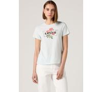 Rundhalsshirt LEVI'S "THE PERFECT TEE", Damen, Gr. S, blau (lse the perfect tee lse_bw carnations country air), Jersey, Obermaterial: 100% Baumwolle, figurbetont hüftlang, Rundhals, Shirts Rundhalsshi