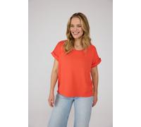 Rundhalsshirt LIEBLINGSSTÜCK "CamilaEp", Damen, Gr. L (40), rot (bright rot), Jersey, Obermaterial: 100% Baumwolle, clean, unifarben, regular fit taillenbedeckt, Rundhals, Umschlagbund, Shirts Rundhal