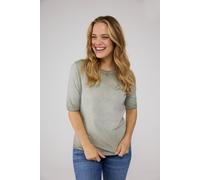 Rundhalsshirt LIEBLINGSSTÜCK "CandiceEP", Damen, Gr. XS (34), grün (khaki), Jersey, Obermaterial: 95% Baumwolle, 5% Elasthan, clean, unifarben, regular fit taillenbedeckt, Rundhals, Shirts Rundhalsshi