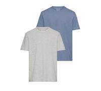 Rundhalsshirt MAN'S WORLD, Herren, Gr. 3XL (64/66), blau (mittelgrau, hellblau, mel), Single Jersey, Graumeliert (Obermaterial): 90% Baumwolle, 10% Viskose. Obermaterial: 60% Baumwolle, 40% Polyester,