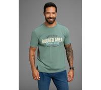 Rundhalsshirt MAN'S WORLD, Herren, Gr. 3XL (64/66), grün, Single Jersey, Obermaterial: 100% Baumwolle, bedruckt, regular fit, Rundhals, Shirts Rundhalsshirt, Kurzarm, Regular Fit, mit Print, Rundhalsa