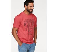 Rundhalsshirt MAN'S WORLD, Herren, Gr. 5XL (72/74), orange (koralle), Single Jersey, Obermaterial: 100% Baumwolle, bedruckt, regular fit, Rundhals, Shirts Rundhalsshirt, kurzärmelig, lässige Passform,