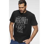 Rundhalsshirt MAN'S WORLD, Herren, Gr. L (52/54), schwarz, Single Jersey, Obermaterial: 100% Baumwolle, bedruckt, regular fit, Rundhals, Shirts Rundhalsshirt, kurzärmelig, lässige Passform, bedruckt,