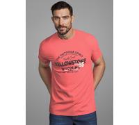 Rundhalsshirt MAN'S WORLD "Neue Kollektion", Herren, Gr. M (48/50), koralle, Single Jersey, Obermaterial: 100% Baumwolle, bedruckt, regular fit, Rundhals, Shirts Rundhalsshirt, mit Print (10534304-M)