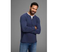 Rundhalsshirt MAN'S WORLD "Neue Kollektion", Herren, Gr. S (44/46), dunkelblau, Single Jersey, Obermaterial: 100% Baumwolle. Einsatz: 100% Baumwolle, unifarben mit Farbeinsatz, regular fit, Rundhals,