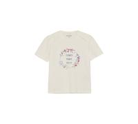 Rundhalsshirt MINYMO "Rundhalsshirt MIT-shirt SS", Mädchen, Gr. 98, beige (marshmallow weiß), Obermaterial: 95% Baumwolle CO. 5% Elasthan EL., Shirts Rundhalsshirt (58727417-98) marshmallow weiß