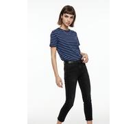 Rundhalsshirt ONLY CARMAKOMA "CARBLOOM LIFE S/S TOP JRS", Damen, Gr. XL, night sky stripes:(blake) ultramarine, Jersey, Obermaterial: 100% Baumwolle, gestreift, regular fit normal, Rundhals, Shirts Ru