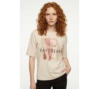 Rundhalsshirt ONLY CARMAKOMA "CARNICKY LIFE 2/4 SLEEV BOATNECK TEE JRS", Damen, Gr. L, oatmeal print:daydream, Jersey, Obermaterial: 70% Modal, 30% Polyester, bedruckt, regular fit normal, Rundhals, S