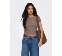 Rundhalsshirt ONLY "ONLEMMA S/S SHORT TOP NOOS JRS", Damen, Gr. S, shopping bag, Shirts Rundhalsshirt, Rundhals, modisch, regular fit, gewellter Abschluss, unifarben (82346522-S) shopping bag
