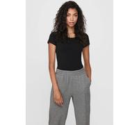 Rundhalsshirt ONLY "ONLLIVE - Rundhalsshirt mit figurbetonter Silhouette", Damen, Gr. L, schwarz, Jersey, Obermaterial: 95% Baumwolle, 5% Elasthan, unifarben, sehr figurbetont normal, tiefer Rundhals,