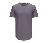 Rundhalsshirt ONLY & SONS "ONSBENNE LONGY SS TEE NF 7822 NOOS", Herren, Gr. L, rabbit, Single Jersey, Obermaterial: 100% Baumwolle, unifarben, regular fit normal, Rundhals, Shirts Rundhalsshirt, Baumw