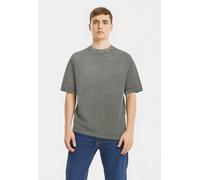 Rundhalsshirt ONLY & SONS "ONSDISTRESS RLX SS TEE", Herren, Gr. M, grau (castor gray), Jersey, Obermaterial: 100% Baumwolle, unifarben, loose fit normal, Rundhals, Shirts (35947059-M) castor gray