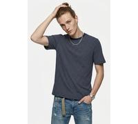 Rundhalsshirt ONLY & SONS "ONSFRED LIFE RLX SS STRIPE TEE NOOS", Herren, Gr. L, blau (navy blazer stripes:gardenia), Jersey, Obermaterial: 100% Baumwolle, gestreift, relaxed fit normal, Rundhals, Shir