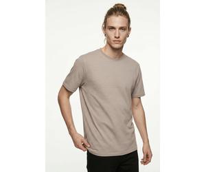 Rundhalsshirt ONLY & SONS "ONSFRED LIFE RLX SS STRIPE TEE NOOS", Herren, Gr. M, beige (desert taupe stripes:gardenia), Jersey, Obermaterial: 100% Baumwolle, gestreift, relaxed fit normal, Rundhals, Sh